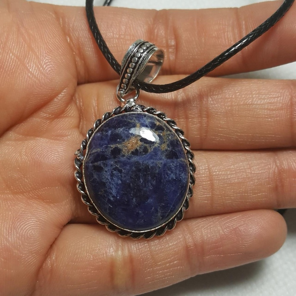 Sodalite Natural Gemstone Pendant Necklace
